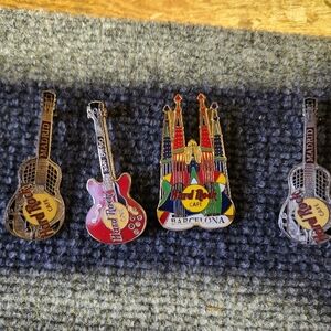 Hard Rock Cafe Guitar Pins Set